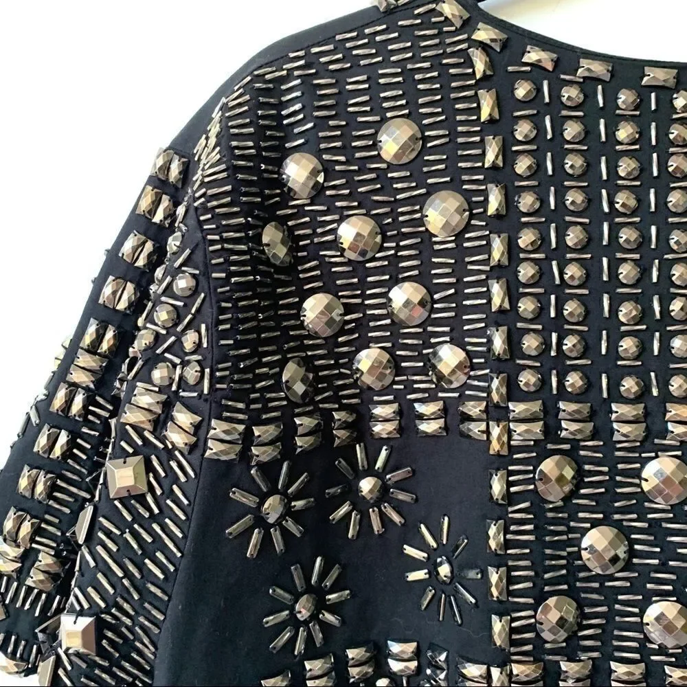 Studded Metallic Metal Short Sleeve Jacket